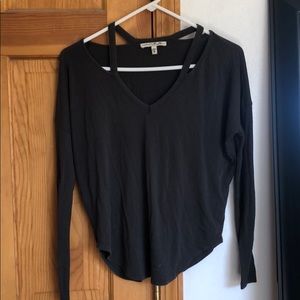 Dark Gray Long Sleeve Top